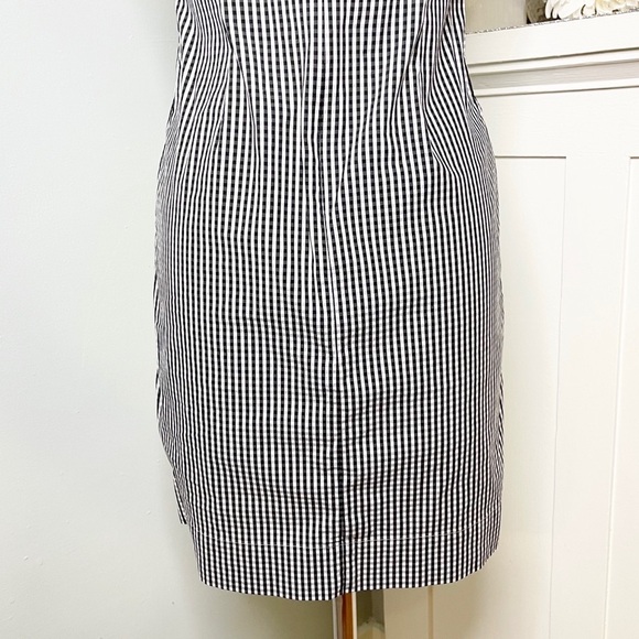 Talbots Gingham Ruffled Sheath Dress Black and White Check Print 2 XS - Picture 7 of 9